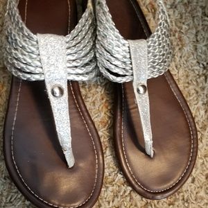 Thong Silver Sandals